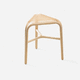 taburete contemporáneo / de ratán / con base de madera / con 3 patas