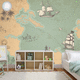 papel pintado contemporáneo / mapa / verde / beis