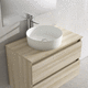 lavabo sobre mueble / de mármol / redondo / sin orificio