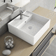 lavabo sobre mueble / de cerámica / cuadrado / con 1 orificio