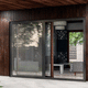 cortina de cristal corredera / de aluminio / de PVC / con vidrio doble