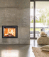 chimenea de leña / encastrable / adosada / Cara única