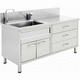 mueble para fregadero de acero inoxidable / con patas / para uso residencial