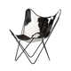 silla de diseño original / de interior / de piel de vaca / con base de acero