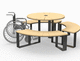 conjunto de mesa y banco contemporáneo / de madera / de acero / modulable