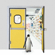 puerta industrial de vaivén / de aluminio / de aluminio anodizado / de acero inoxidable