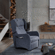 sillón relax contemporáneo / de tejido / de cuero / con reposapiés