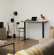 escritorio alto / de pie / contemporáneo / de roble
