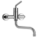 grifo monomando de pared / de metal cromado / para cocina / con 2 orificios