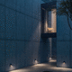 aplique contemporáneo / de exterior / de metal / geométrico