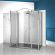 cabina de ducha de vidrio templado / con puerta batiente / rectangular / para el sector profesional