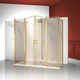 cabina de ducha de vidrio templado / con puerta batiente / rectangular / para el sector profesional