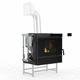chimenea insertable de pellets / de acero / contemporánea / con mando a distancia
