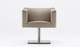 sillón contemporáneo / de cuero / de tejido / de acero inoxidable