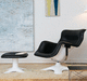 sillón contemporáneo / de cuero / de acero / de fibra de vidrio