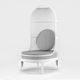 sillón contemporáneo / de tejido / de metal / con respaldo alto