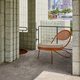 sillón contemporáneo / de tejido / de chapa perforada / con cojín amovible