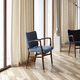 silla contemporánea / de interior / de tejido / de cuero