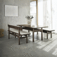 mesa de comedor contemporánea / de eucalipto / con base de madera maciza / rectangular