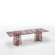mesa de comedor contemporánea / de vidrio / rectangular / cuadrada