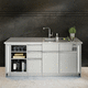 cocina contemporánea / de acero inoxidable / con isla / modular