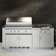 cocina contemporánea / de acero inoxidable / con isla / modular