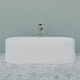 bañera ovalada / independiente / de composite / contemporánea