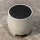 mesita auxiliar contemporánea / de vidrio / con base de madera maciza / con base de hormigón