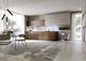 cocina contemporánea / de chapa de madera / sin pomos