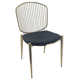 silla contemporánea / de interior / de cuero artificial / con base de acero cromado