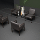 sillón contemporáneo / de tejido / de cuero / de fresno