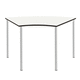 mesa contemporánea / de fibra de madera / con base metálica / curvada