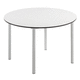 mesa contemporánea / de fibra de madera / con base metálica / redonda