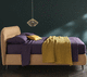 cama de matrimonio / contemporánea / tapizada / con cabecero tapizado