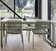 mesa de comedor contemporánea / aluminio / con base de aluminio / rectangular