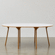 mesa contemporánea / de chapa de madera / de roble natural / con base de madera maciza