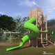 tobogán giratorio / para parque infantil / tubular / de madera