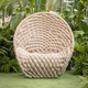 sillón contemporáneo / de cuerda / de aluminio / beis