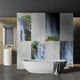 panel decorativo de gres porcelánico / para interiores / 3D / con motivos estampados