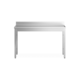 mesa de trabajo contemporánea / de acero inoxidable / con base metálica / rectangular