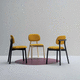 silla contemporánea / de interior / de tejido / con base de haya