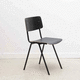 silla contemporánea / de ébano / con base de acero / negra