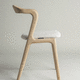 silla contemporánea / de interior / de tejido / con base de roble