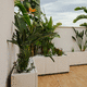 jardinera de piedra reconstituida / rectangular / cuadrada / en L