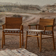 silla contemporánea / de exterior / de cuerda / con base de teca