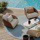 sillón contemporáneo / de tejido / de aluminio / de cuerda