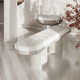 banqueta contemporánea / de tejido / de mármol / con base de madera lacada