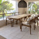 mesa de comedor contemporánea / de teca / con base de teca / rectangular