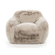 sillón contemporáneo / de terciopelo / beis / para salón