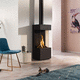 chimenea de gas / independiente / de pie / central